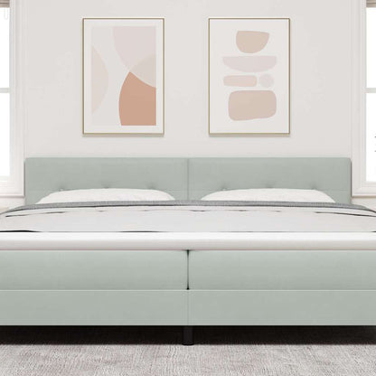 Testiera con luci a strisce a LED Grigio chiaro 100 cm Velluto