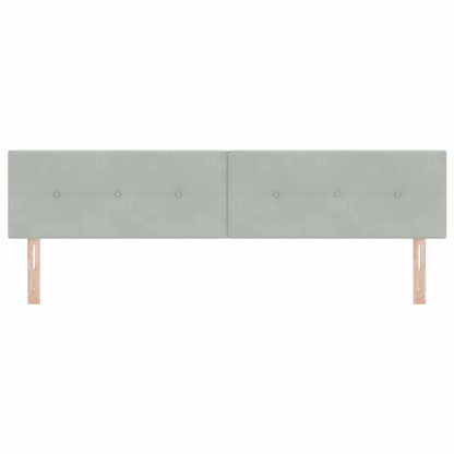 Testiera con luci a strisce a LED Grigio chiaro 100 cm Velluto