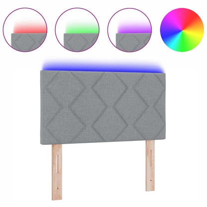 Testiera con luci a strisce a LED Grigio chiaro 80 cm Tessuto