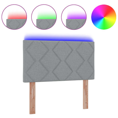 Testiera con luci a strisce a LED Grigio chiaro 100 cm Tessuto