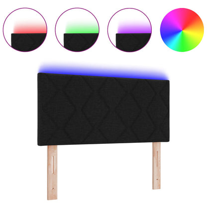 Testiera con luci a strisce a LED Nero 100 cm Tessuto