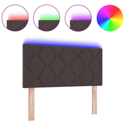 Testiera con luci a strisce a LED Marrone 100 cm Tessuto