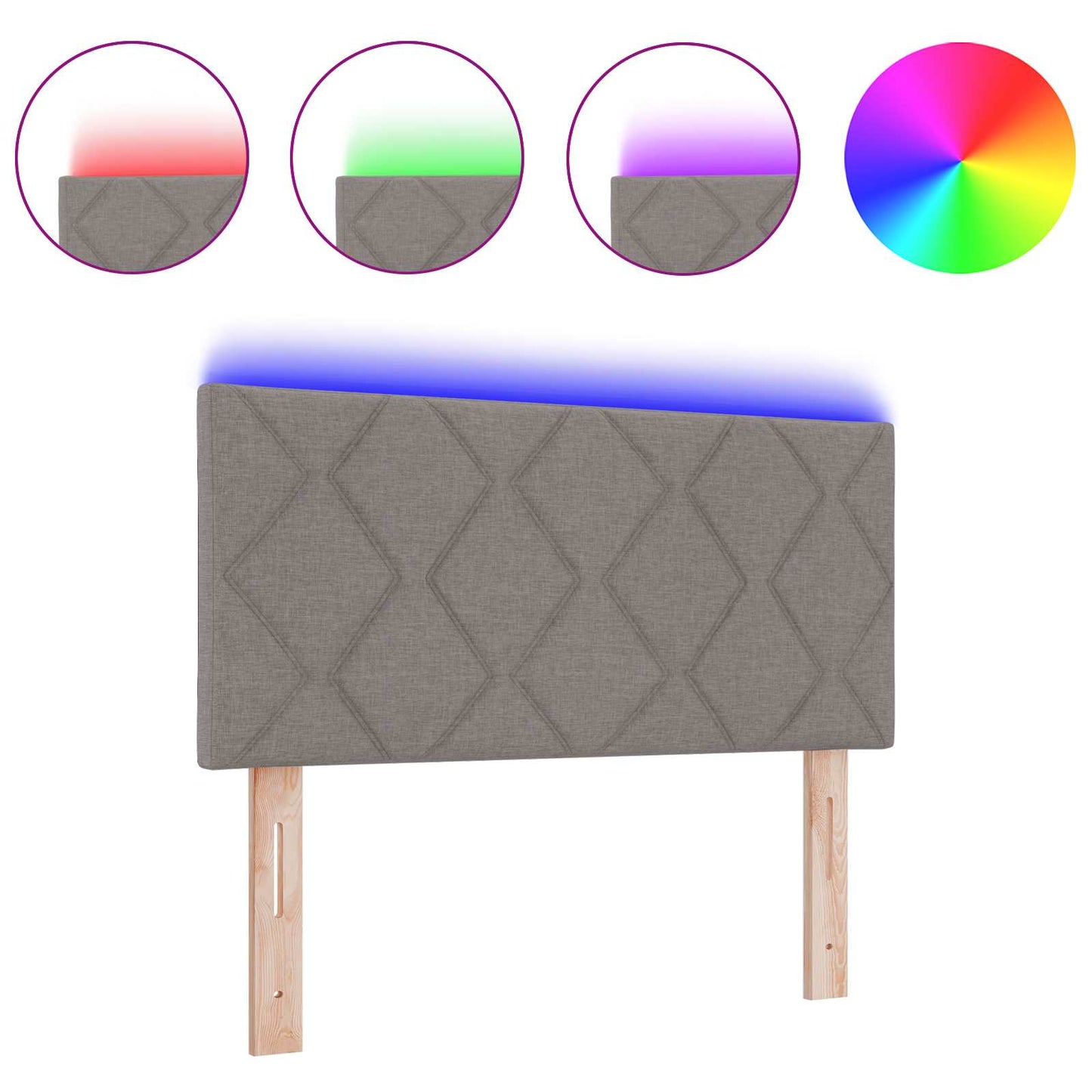 Testiera con luci a strisce a LED Talpa 100 cm Tessuto