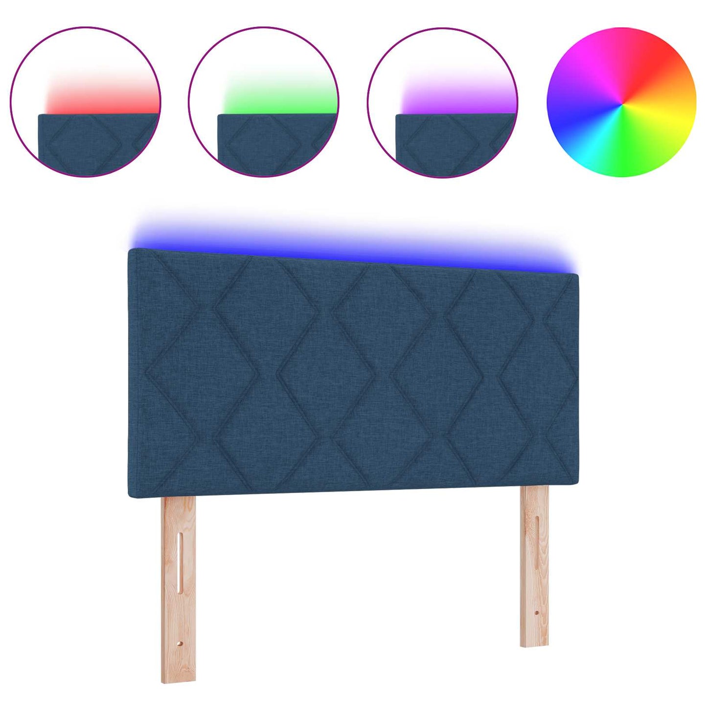 Testiera con luci a strisce a LED Regolabile Blu 100 cm Tessuto