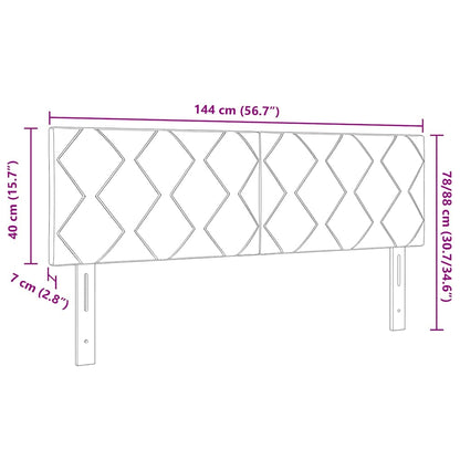 Testiera con luci a strisce a LED Marrone 144 cm Tessuto