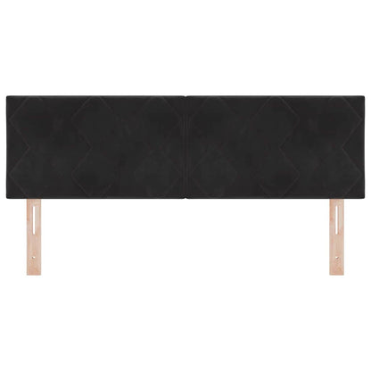 Testiera LED con luci a strisce a LED Nero 160 cm Velluto