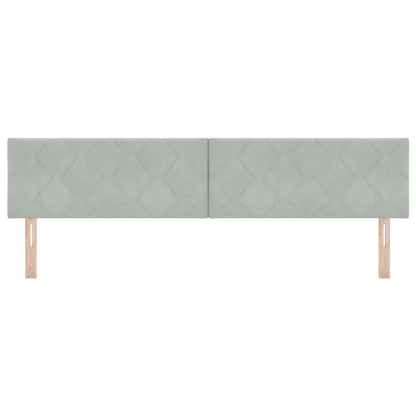 Testiera LED Geometrico Grigio chiaro 200 cm Velluto