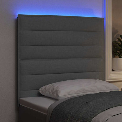 Testiera LED con testiera Grigio chiaro 90 cm Poliestere - homemem39