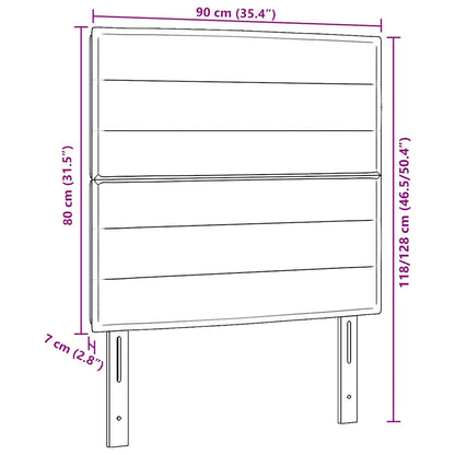Testiera LED con testiera Grigio chiaro 90 cm Poliestere - homemem39