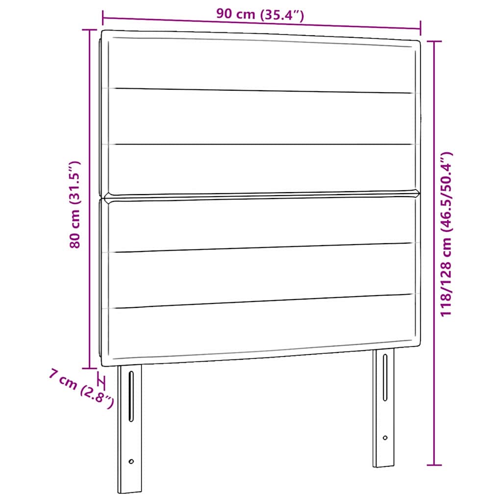 Testiera LED con testiera Grigio chiaro 90 cm Poliestere - homemem39