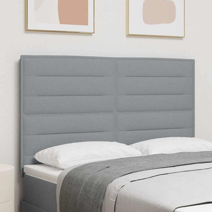 Testiera LED con strisce LED Grigio chiaro 160 cm Tessuto | homemem39