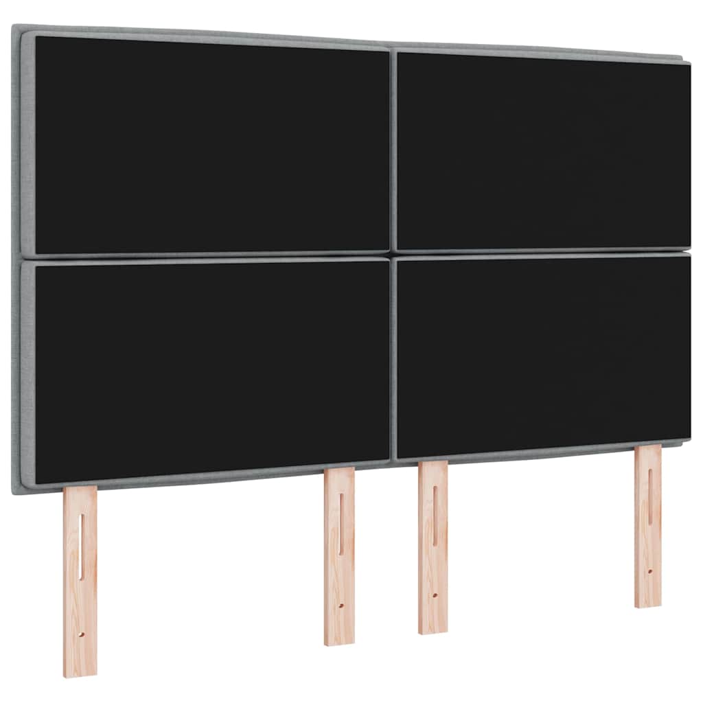 Testiera LED con strisce LED Grigio chiaro 160 cm Tessuto | homemem39