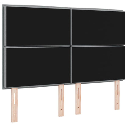 Testiera LED con strisce LED Grigio chiaro 160 cm Tessuto | homemem39