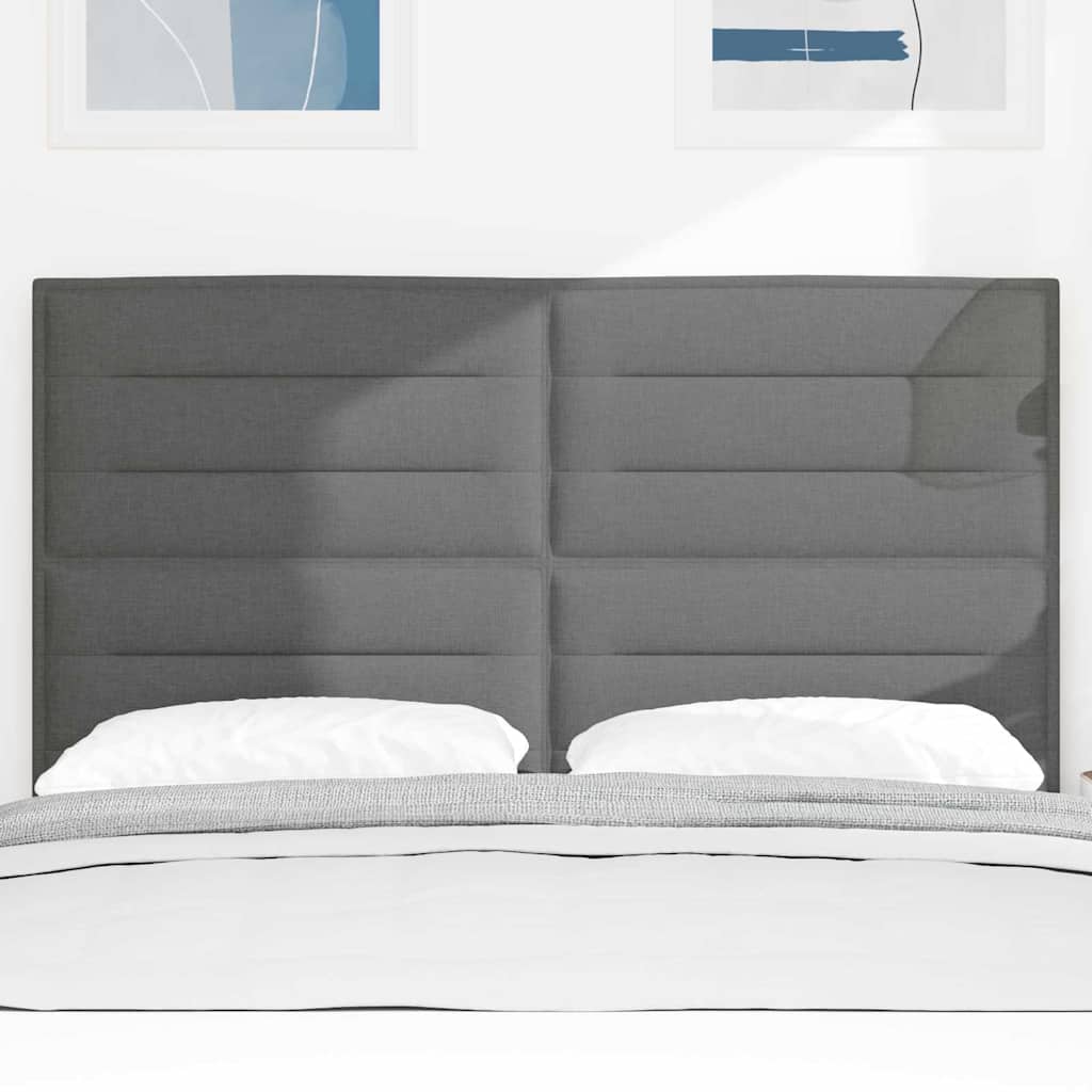 Testiera LED con strisce LED Grigio scuro 160 cm Tessuto | homemem39