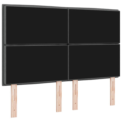 Testiera LED con strisce LED Grigio scuro 160 cm Tessuto | homemem39