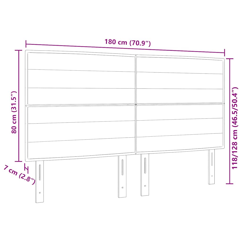 Testiera LED con strisce LED Grigio scuro 180 cm Tessuto | homemem39