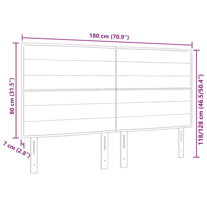 Testiera LED con strisce LED Grigio scuro 180 cm Tessuto | homemem39
