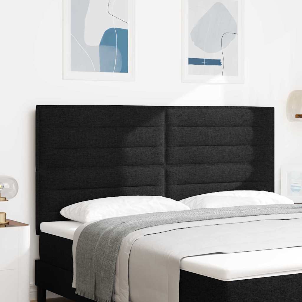 Testiera LED con strisce LED con testiera Nero 180 cm Tessuto | homemem39