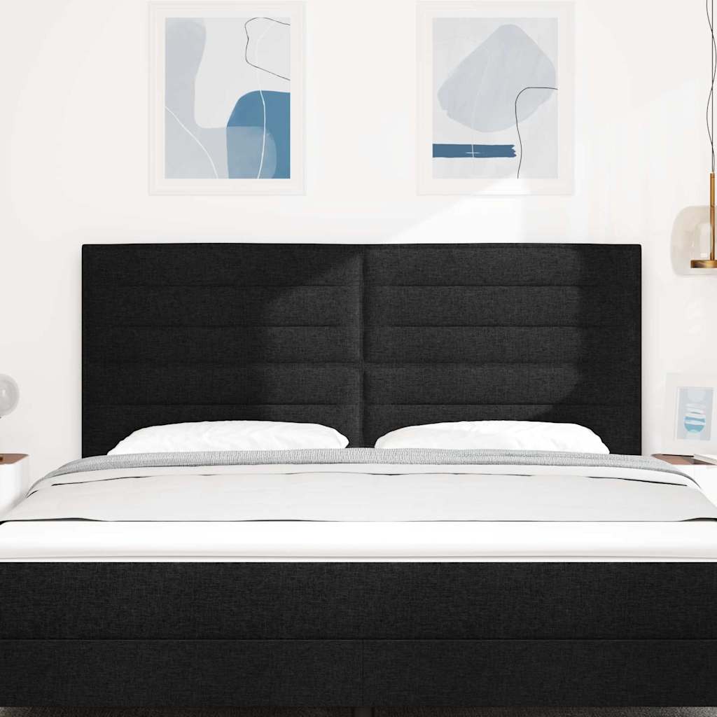 Testiera LED con strisce LED con testiera Nero 180 cm Tessuto | homemem39