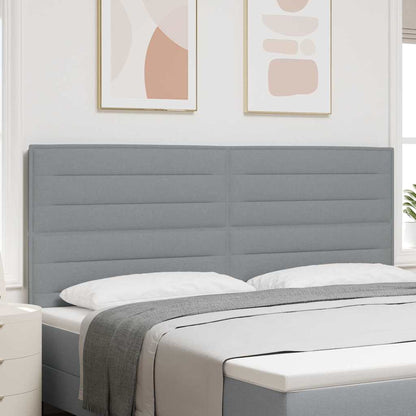 Testiera LED con strisce LED Grigio chiaro 200 cm Tessuto | homemem39