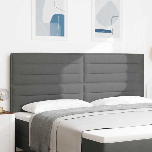 Testiera LED con strisce LED Grigio scuro 200 cm Tessuto | homemem39