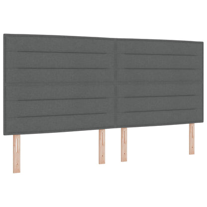 Testiera LED con strisce LED Grigio scuro 200 cm Tessuto | homemem39