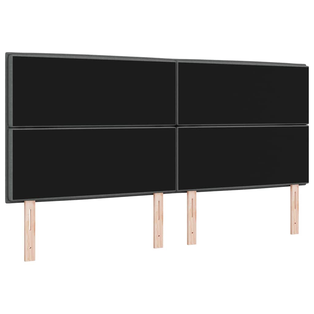 Testiera LED con strisce LED Grigio scuro 200 cm Tessuto | homemem39