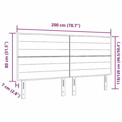 Testiera LED con strisce LED Grigio scuro 200 cm Tessuto | homemem39