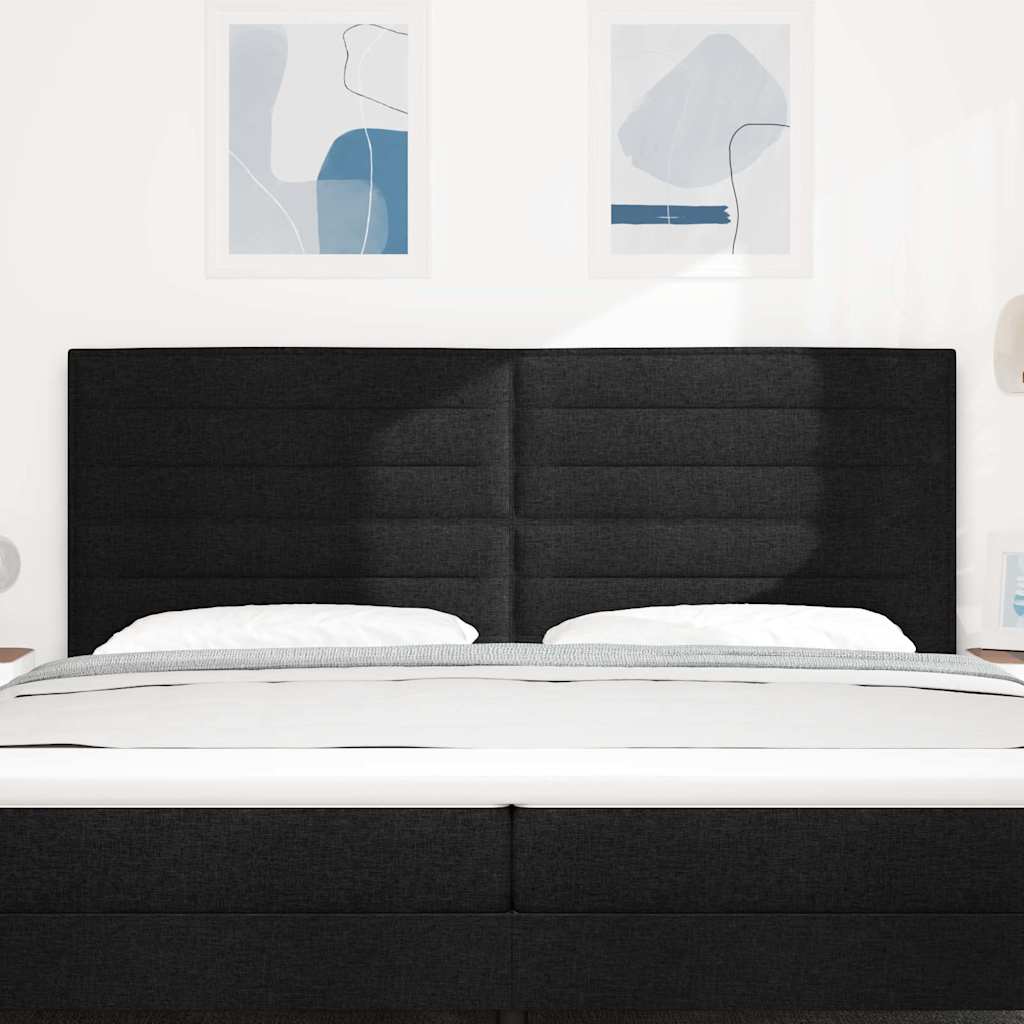 Testiera LED con strisce LED con testiera Nero 200 cm Tessuto | homemem39