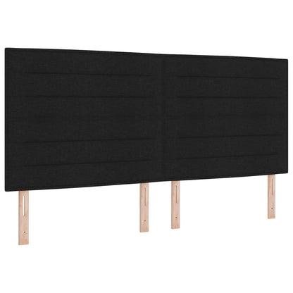 Testiera LED con strisce LED con testiera Nero 200 cm Tessuto | homemem39