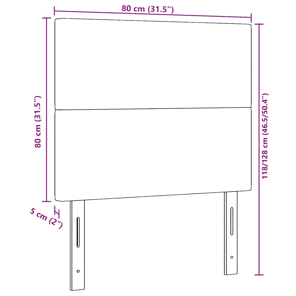 Testiera LED con testiera Grigio scuro 80 cm Tessuto in Cords | homemem39