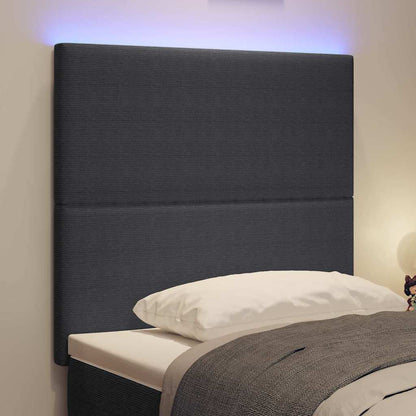 Testiera LED con testiera Grigio scuro 90 cm Tessuto in Cords | homemem39