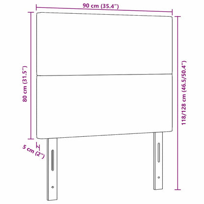 Testiera LED con testiera Grigio scuro 90 cm Tessuto in Cords | homemem39