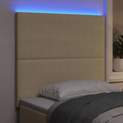 Testiera LED con testiera Grigio Verde 90 cm Tessuto in Cords | homemem39