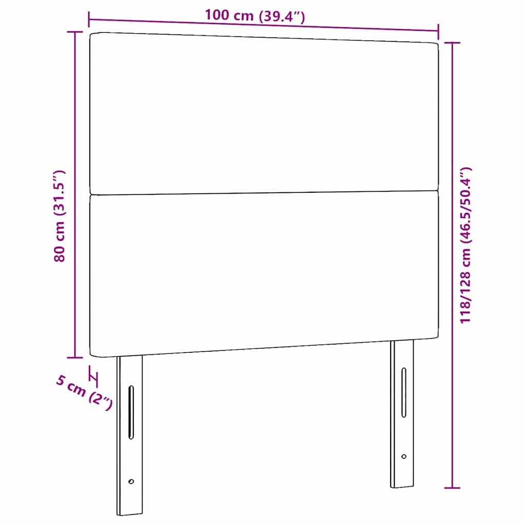 Testiera LED con testiera Grigio chiaro 100 cm Tessuto in Cords | homemem39