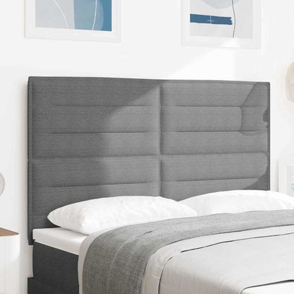 Testiera LED con testiera Grigio chiaro 144 cm Tessuto in Cords | homemem39