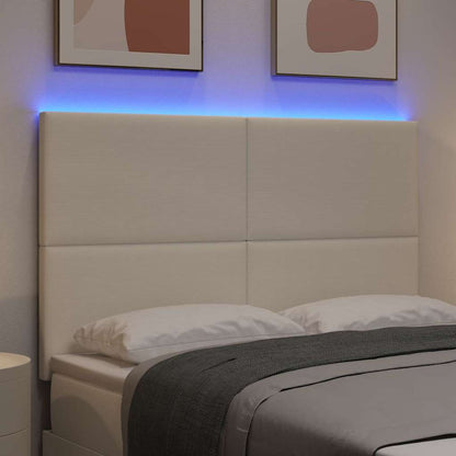 Testiera LED con strisce LED Crema 144 cm Tessuto in Cords | homemem39