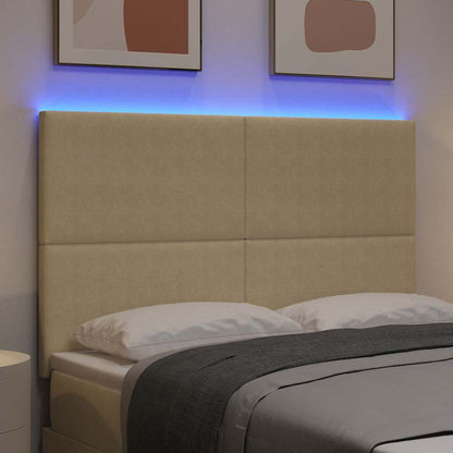 Testiera LED con testiera Grigio Verde 144 cm Tessuto in Cords | homemem39