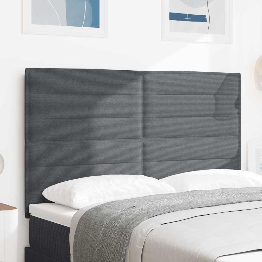 Testiera LED con testiera Grigio scuro 160 cm Tessuto in Cords | homemem39