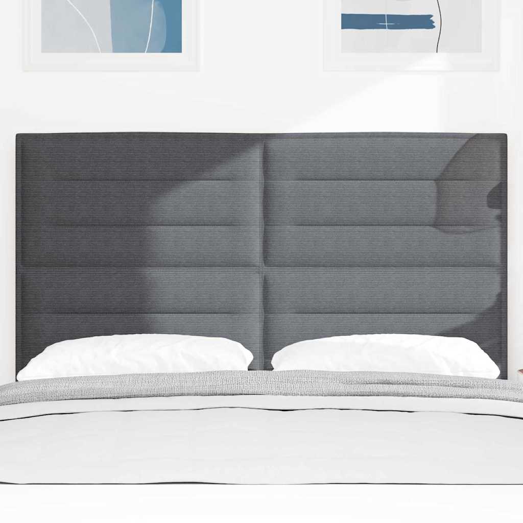Testiera LED con testiera Grigio scuro 160 cm Tessuto in Cords | homemem39