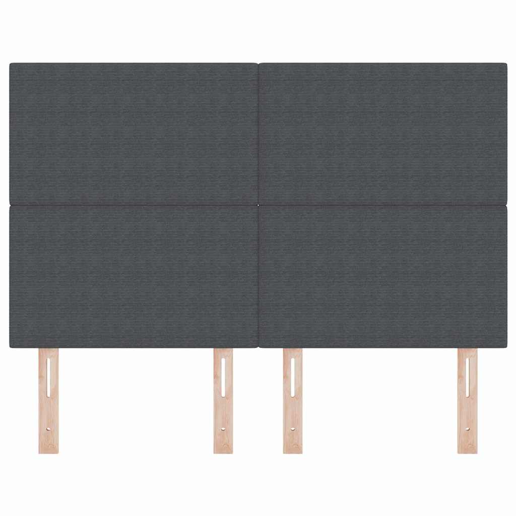 Testiera LED con testiera Grigio scuro 160 cm Tessuto in Cords | homemem39
