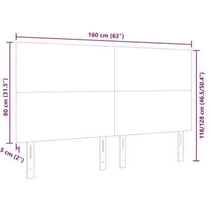 Testiera LED con testiera Grigio scuro 160 cm Tessuto in Cords | homemem39