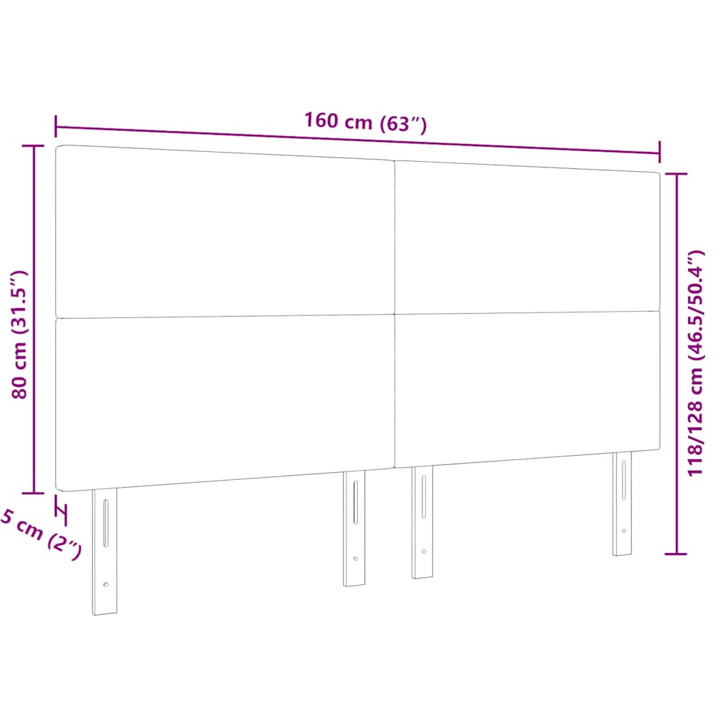 Testiera LED con testiera Grigio Verde 160 cm Tessuto in Cords | homemem39