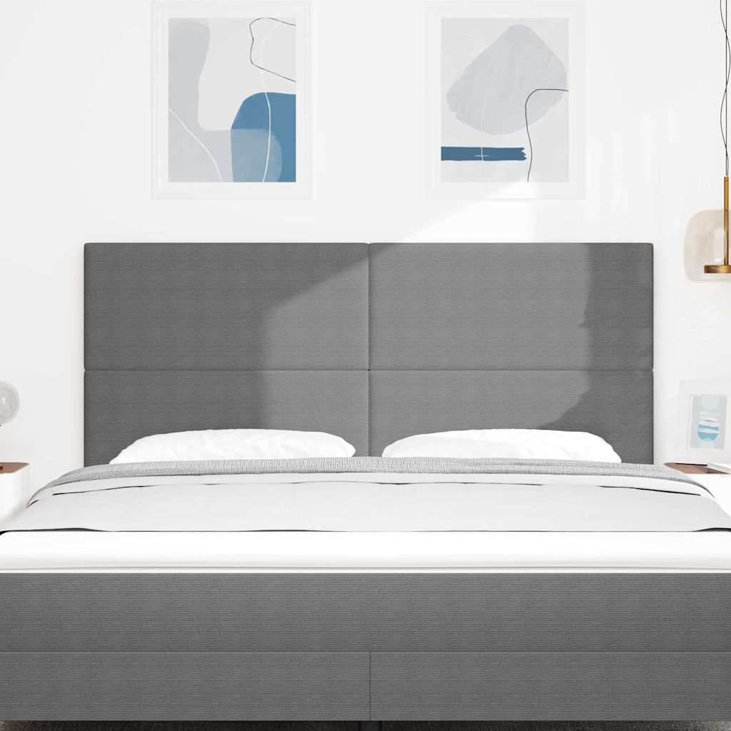 Testiera LED con testiera Grigio chiaro 180 cm Tessuto in Cords | homemem39
