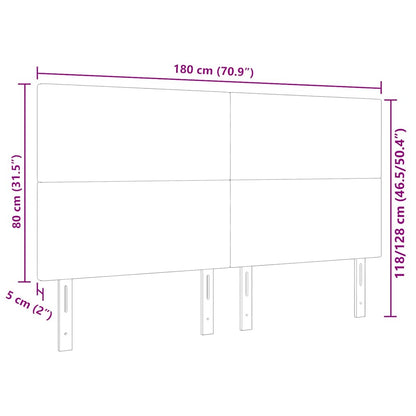 Testiera LED con testiera Grigio scuro 180 cm Tessuto in Cords | homemem39