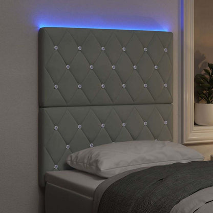 Testiera LED Argille con testiera Grigio chiaro 80 cm Velluto