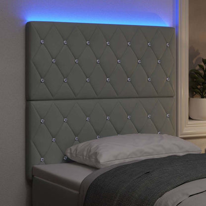Testiera LED Argille con testiera Grigio chiaro 90 cm Velluto
