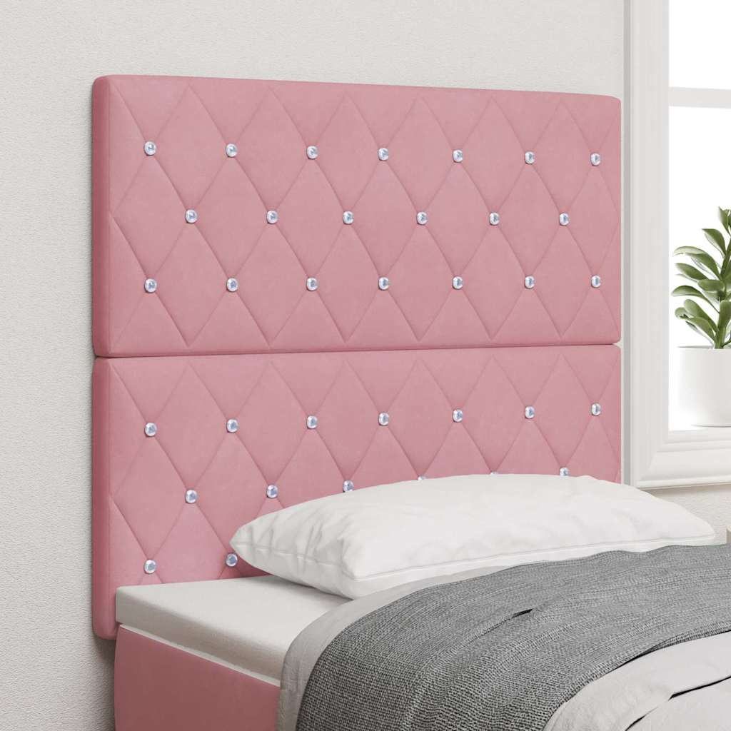 Testiera LED con strisce LED con testiera Rosa 90 cm Velluto | homemem39