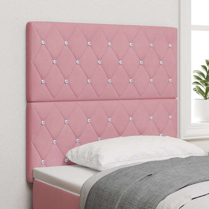 Testiera LED con strisce LED con testiera Rosa 90 cm Velluto | homemem39