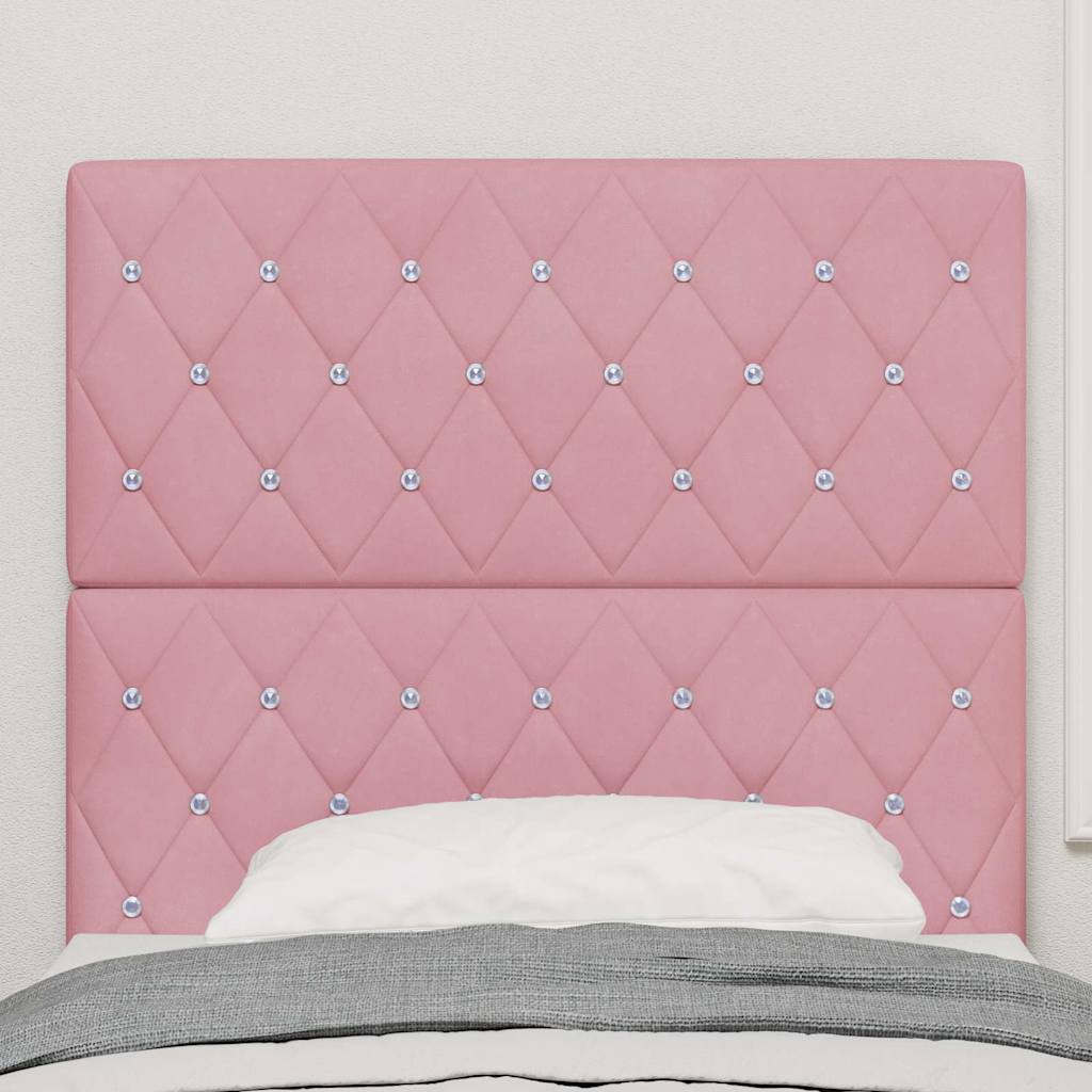 Testiera LED con strisce LED con testiera Rosa 90 cm Velluto | homemem39